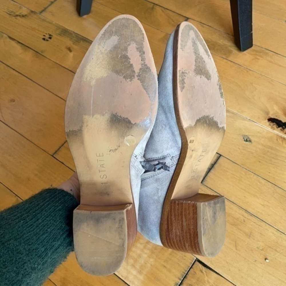 1 State leather suede booties 8 gray - Picture 8 of 8
